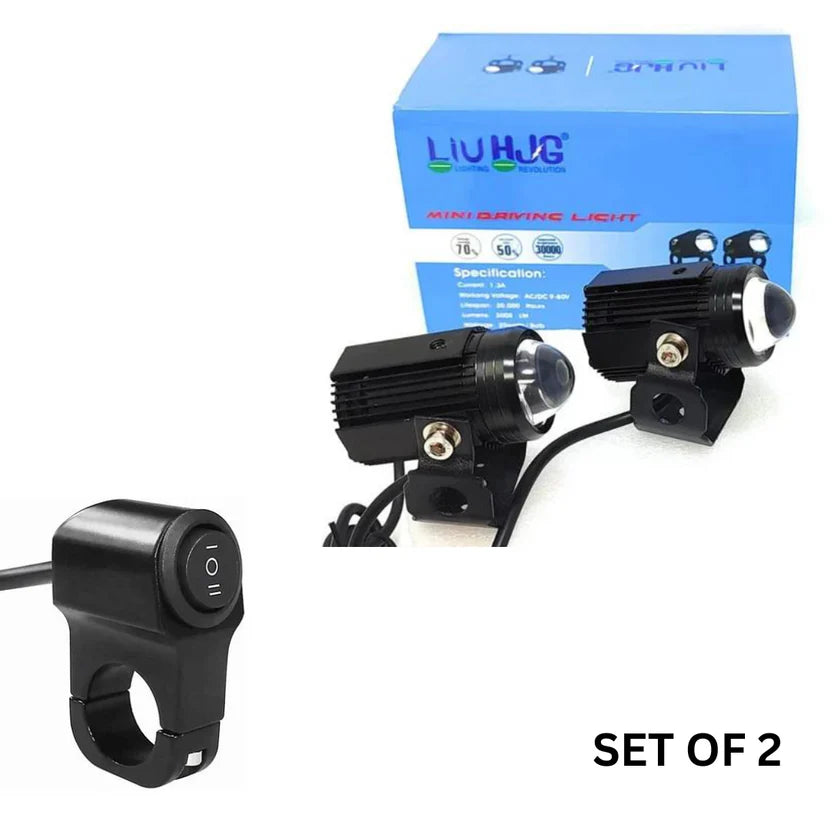 LIU HJG - Original Mini Driving Fog Lights 40W Dual Colour For universal Motorcycle/Scooters/Cars/Jeeps( UPGRADED VERSION)